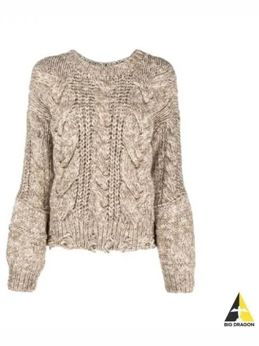 Women s Cable Jumper Knit Natural WP12 NAHELE BEI03 - IRO - BALAAN 1