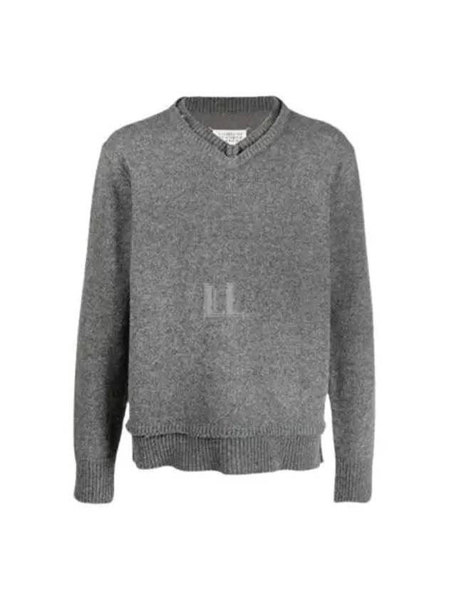 Men's 4 Stitch Elbow Patch Knit Top Grey - MAISON MARGIELA - BALAAN 2