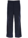 Typewriter Fit 5 Slacks Blue - THOM BROWNE - BALAAN 1