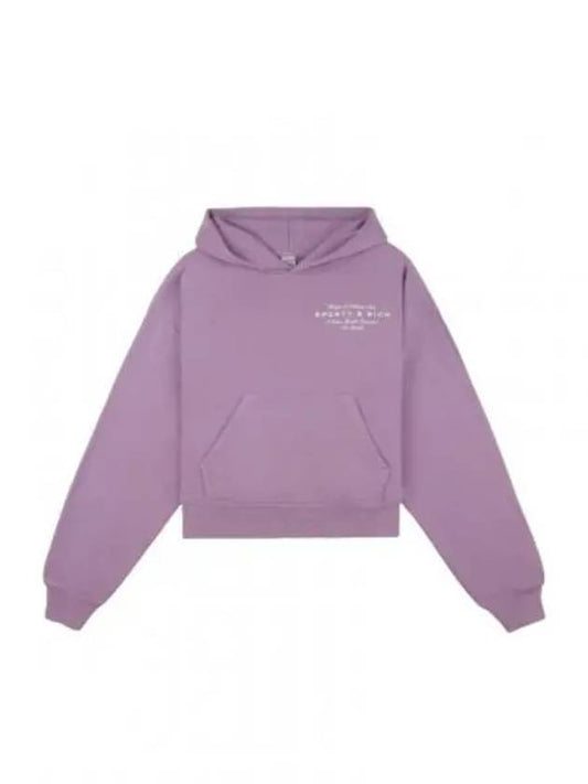 24 Health Initiative Cropped Hoodie Soft LavenderWhite WS070S410HS - SPORTY & RICH - BALAAN 1