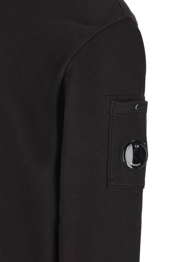 Emerized Diagonal Fleece Lens Sweatshirt Black - CP COMPANY - BALAAN 4