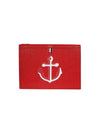 Anchor Embroidered Document Clutch Bag Red - THOM BROWNE - BALAAN 1