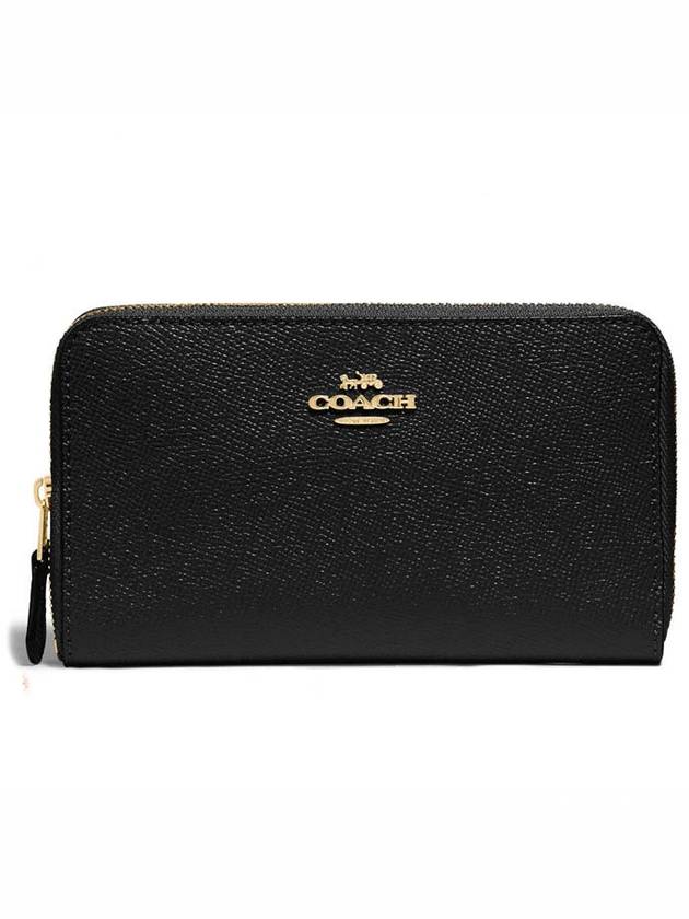 Cross Grain Around Medium Wallet Black - COACH - BALAAN 2