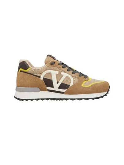 V Logo Low Top Sneakers Yellow - VALENTINO - BALAAN 2