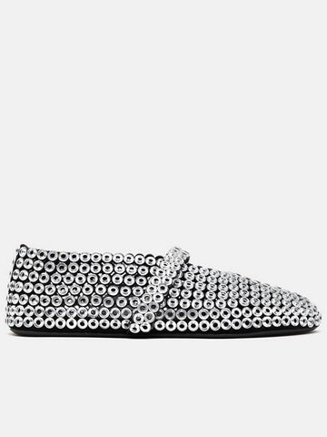 Ballet Flats in Glass Eyelet Suede Goatskin - ALAIA - BALAAN 1