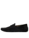 Men's Suede Gommino Driving Shoes Black - TOD'S - BALAAN 2