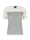 Logo Print Stripe Short Sleeve T-Shirt White - A.P.C. - BALAAN 1