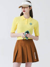 Collar neck ribbed 5-part spandex knit YELLOW - MONBIRDIE GOLF - BALAAN 10