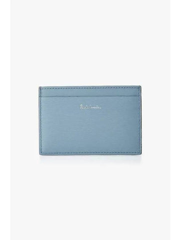 PS Color Block Leather Card Case Blue - PAUL SMITH - BALAAN 1