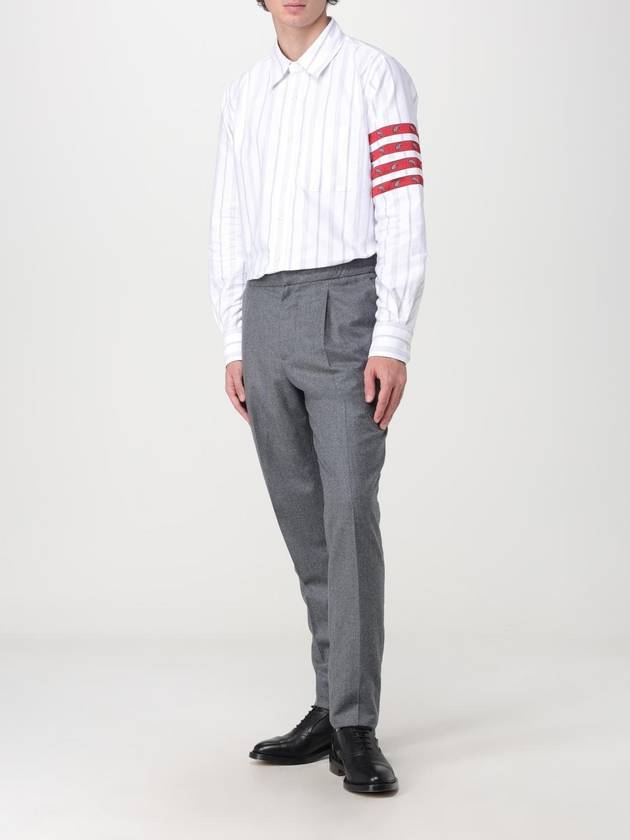 Paisley 4 Bar Stripe Shirt Medium Grey - THOM BROWNE - BALAAN 3