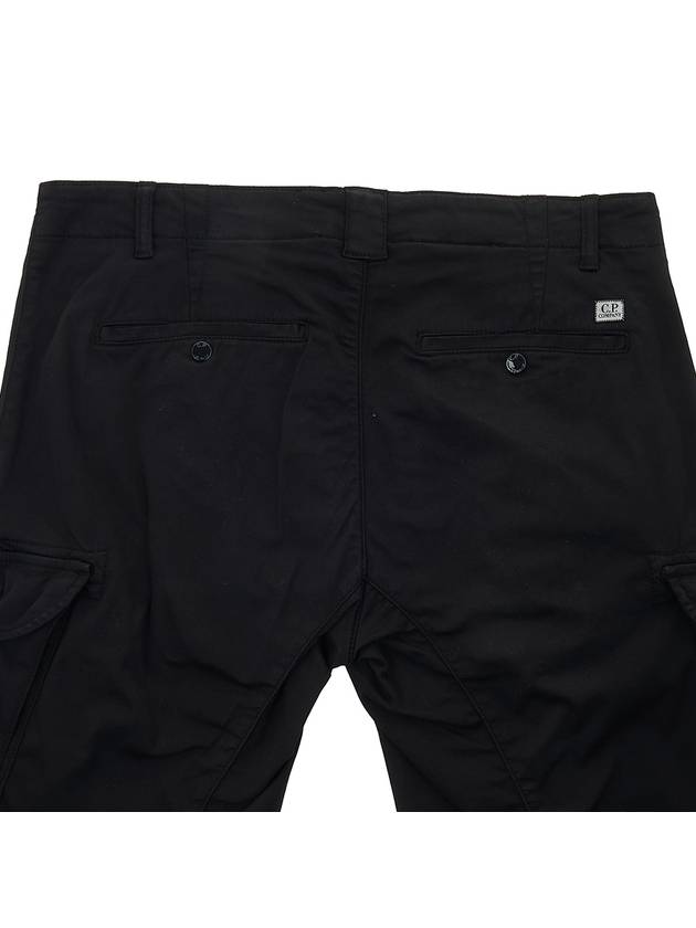 Stretch Satin Cargo Shorts Black - CP COMPANY - BALAAN 8