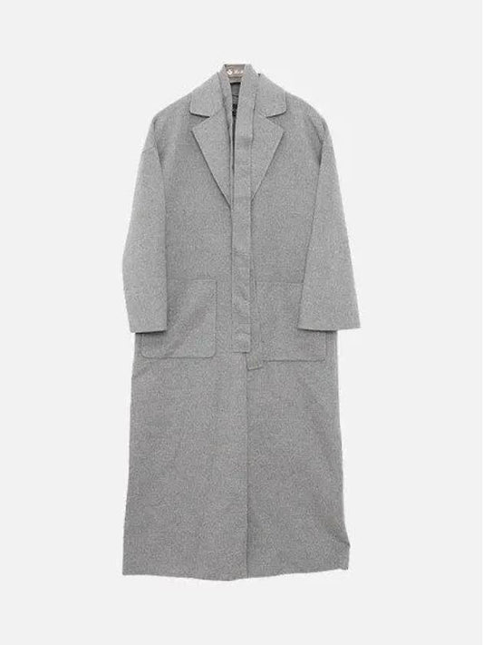 Women's Cocoon Belt Long Cashmere Trench Coat Grey - LORO PIANA - BALAAN 2