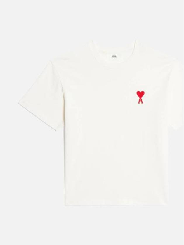 Heart Logo Cotton Jersey Short Sleeve T-Shirt White - AMI - BALAAN 2