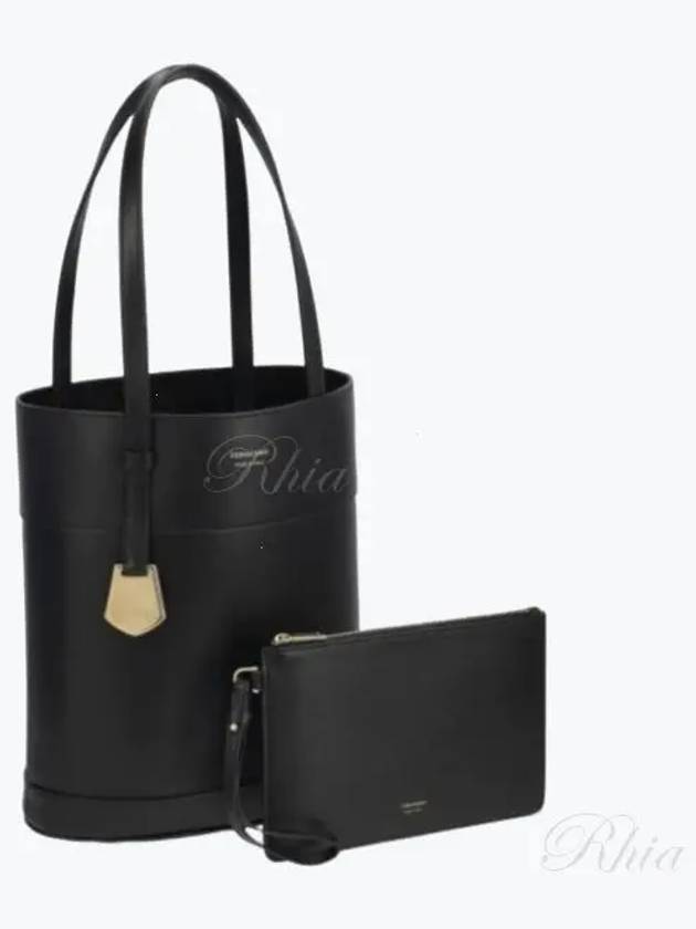 North South Charming Small Tote Bag Black - SALVATORE FERRAGAMO - BALAAN 2