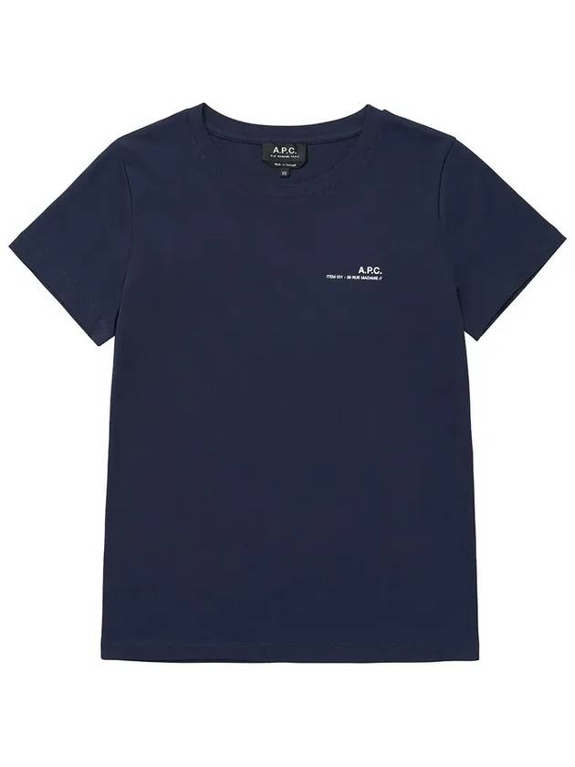 Item Logo Crew Neck Short Sleeve T-Shirt Navy - A.P.C. - BALAAN 5