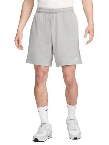 Nike Club Embroidered Logo Knit Shorts Grey - NIKE - BALAAN 1