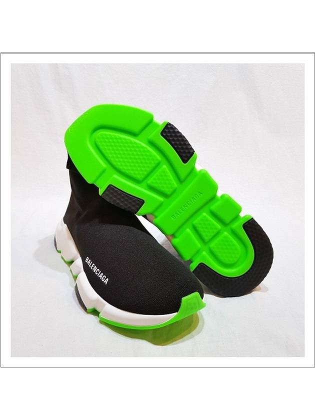 Men's Speedrunner Green Sole High Top Sneakers Black - BALENCIAGA - BALAAN 3