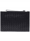 Intrecciato Strap Large Clutch Bag Black - BOTTEGA VENETA - BALAAN 5