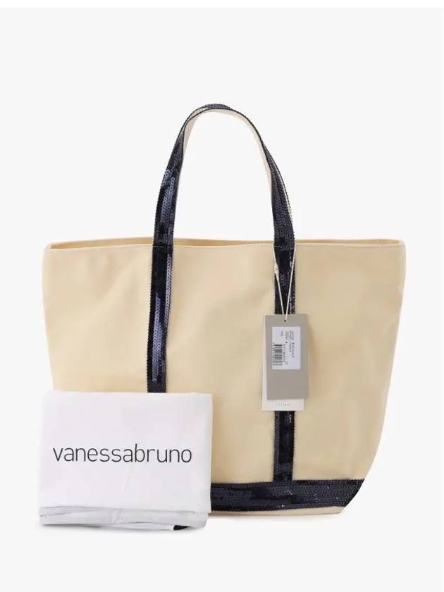 Canvas M Cabas Tote Bag Beige - VANESSA BRUNO - BALAAN 5