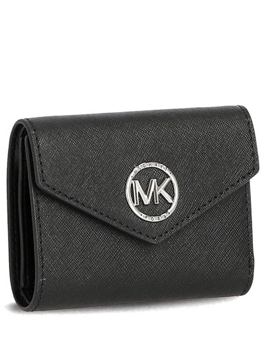 Greenwich Medium Saffiano Envelope Leather Half Wallet Black - MICHAEL KORS - BALAAN 2