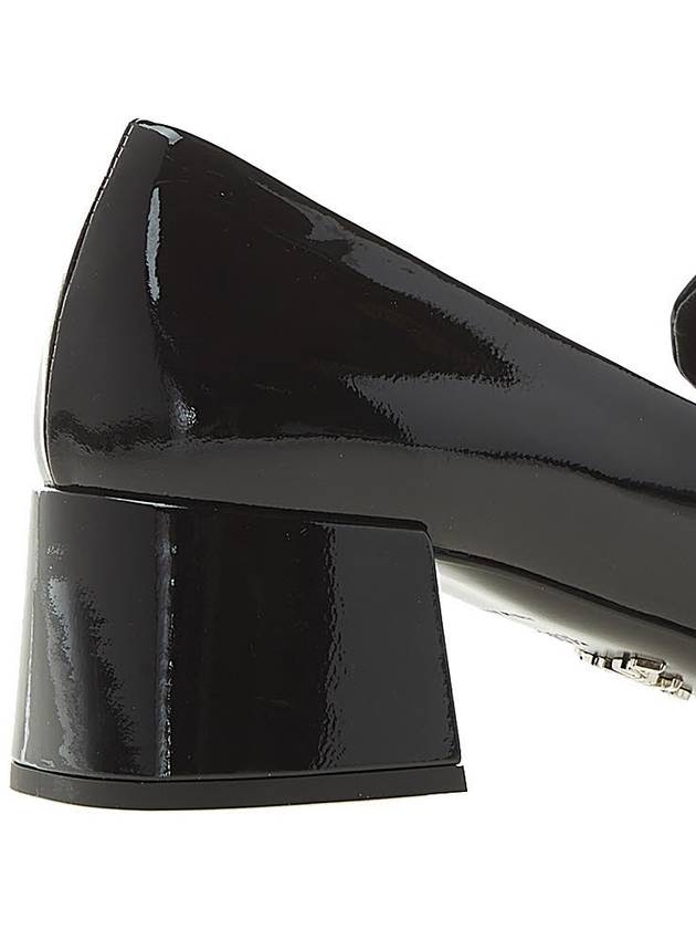 Enamel Metal Triangle Logo Loafers Black - PRADA - BALAAN 11