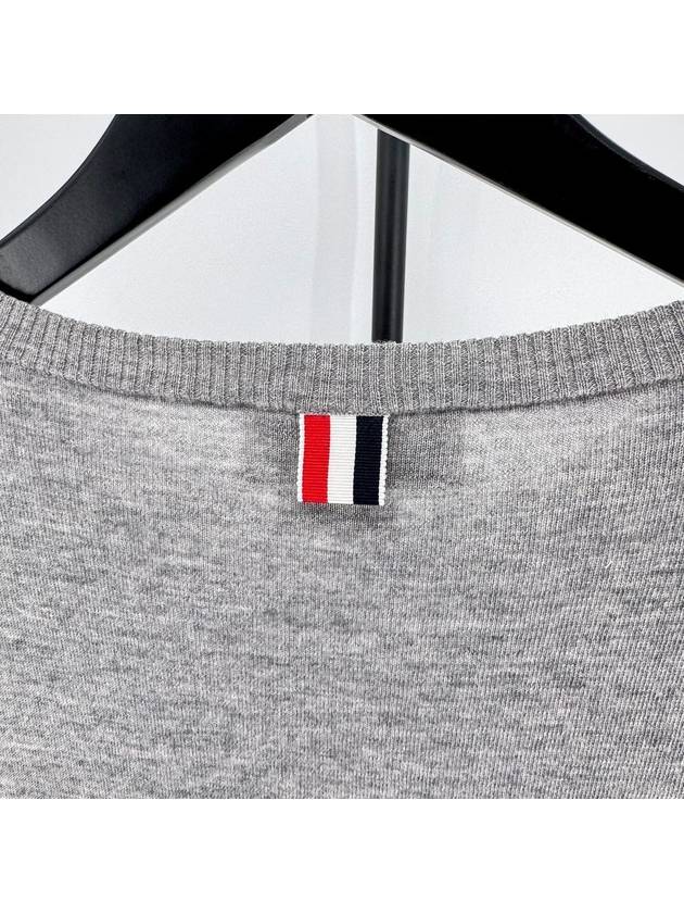 Diagonal armband merino wool knit gray size 5 - THOM BROWNE - BALAAN 4