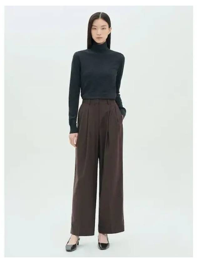 Women s Slick Flannel Double Pleated Pants Trousers Hickory Melange Domestic Product GM0024092312336 - THEORY - BALAAN 1