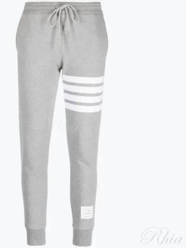 Women's Engineer 4 Bar Cotton Loopback Knit Track Pants Grey - THOM BROWNE - BALAAN 2