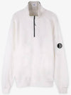 Men's Light Fleece Half Zipper Sweatshirt Gauze White - CP COMPANY - BALAAN 3