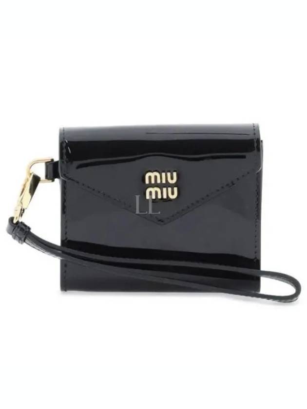 Patent Leather Card Wallet Black - MIU MIU - BALAAN 2