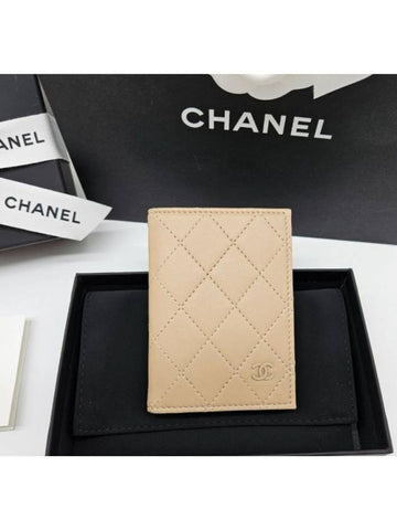 CC Logo Unisex Card Wallet Caramel Brown AP3822 - CHANEL - BALAAN 1