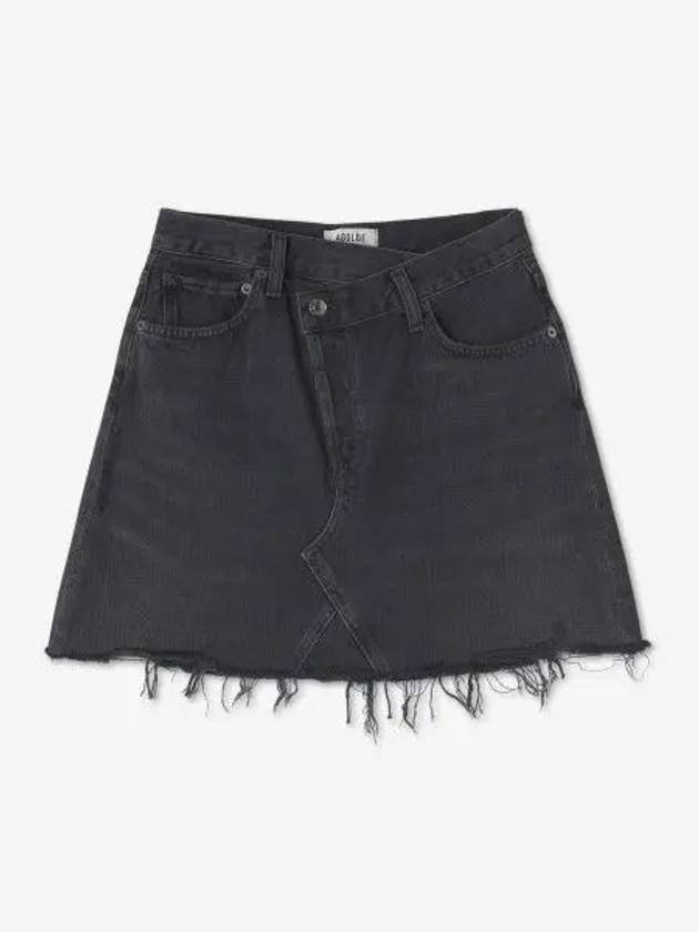 Criss Cross Denim Skirt Washed Black A30411157HTCHK - AGOLDE - BALAAN 1