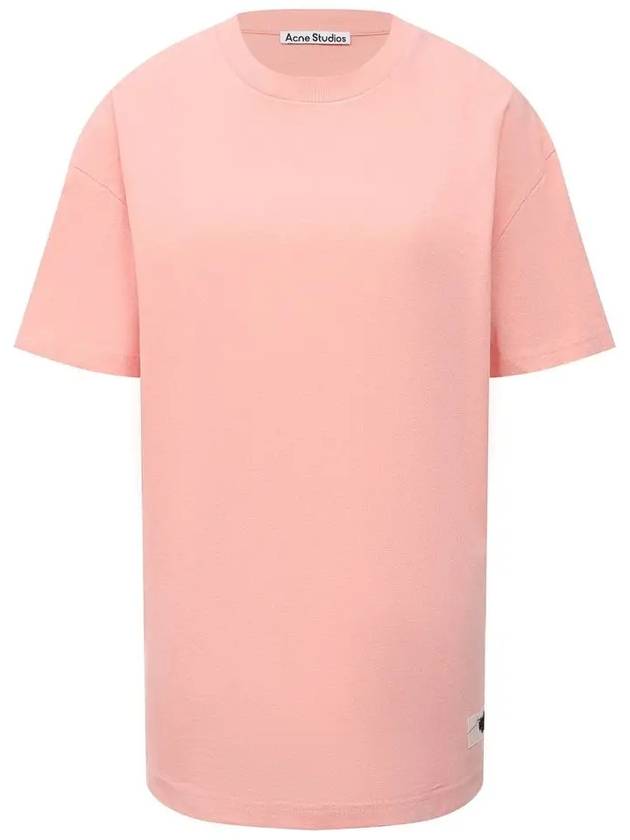 Logo Patch Overfit Short Sleeve T-Shirt Salmon Pink - ACNE STUDIOS - BALAAN 3