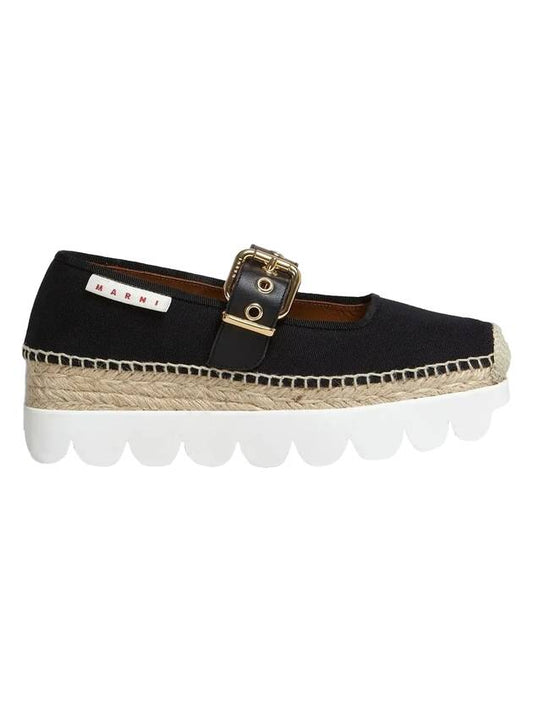 Petal Canvas Espadrilles Black - MARNI - BALAAN 1