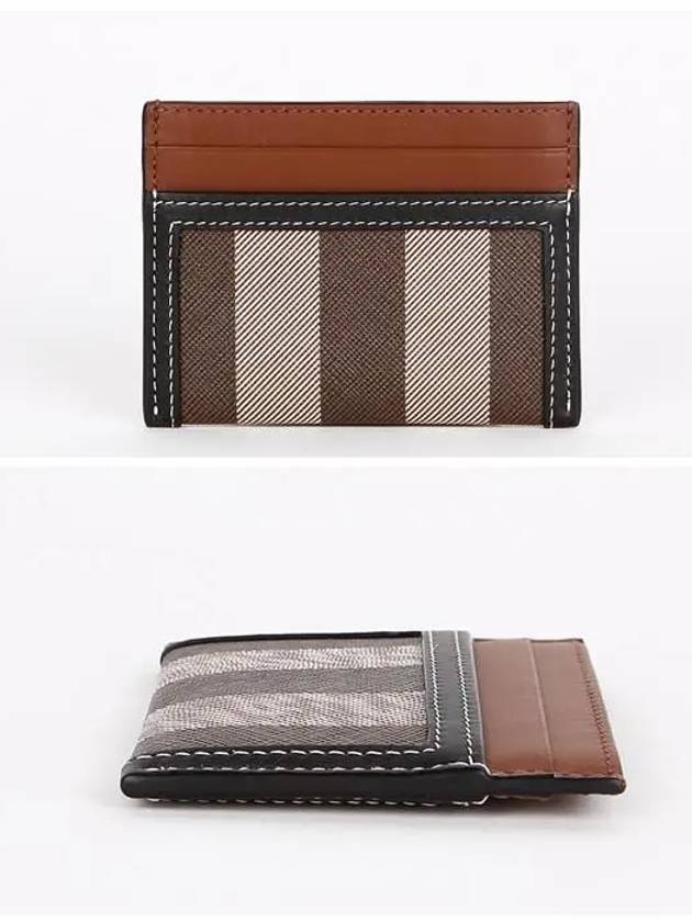 Check Two-Tone Leather Card Wallet Dark Birch Brown - BURBERRY - BALAAN 3