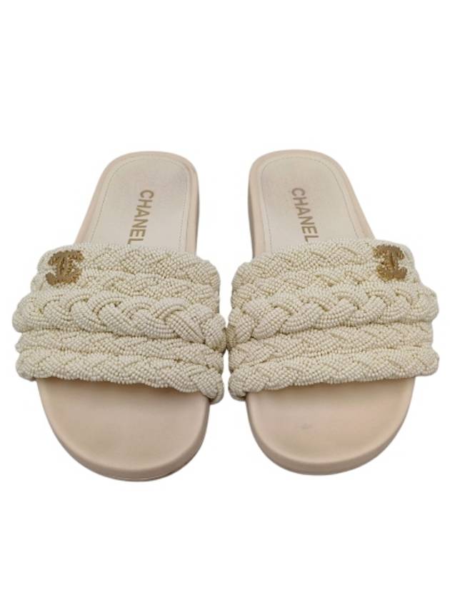 G35696 Ivory Mule Slides - CHANEL - BALAAN 2