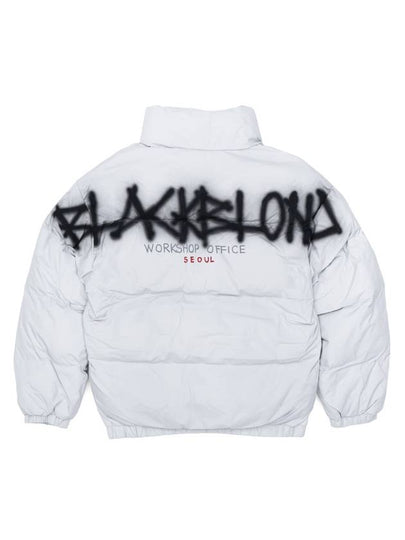 Empty Sprayed Logo Padding Jacket Light Grey - BLACKBLOND - BALAAN 2