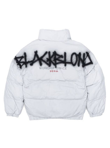 Empty Sprayed Logo Padding Jacket Light Grey - BLACKBLOND - BALAAN 1