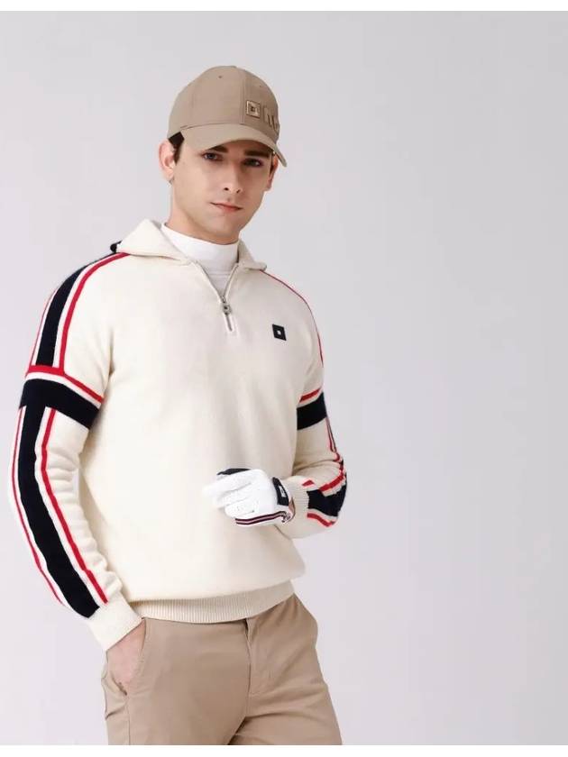 Cashmere & Merino Wool Full Zip Up Windproof Jumper OF2302GBWHITE - ONOFF - BALAAN 3