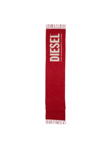 S Kott Maxi Logo Two Tone Scarf Red - DIESEL - BALAAN 1