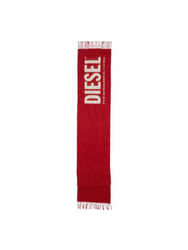 S Kott Maxi Logo Two Tone Scarf Red - DIESEL - BALAAN 1