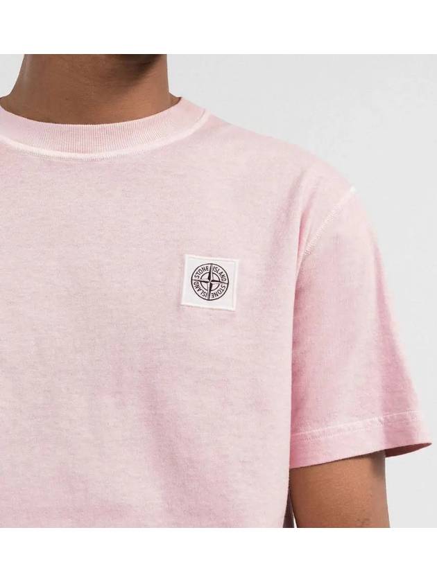 Men's Logo Short Sleeve T-Shirt Indie Pink - STONE ISLAND - BALAAN 5