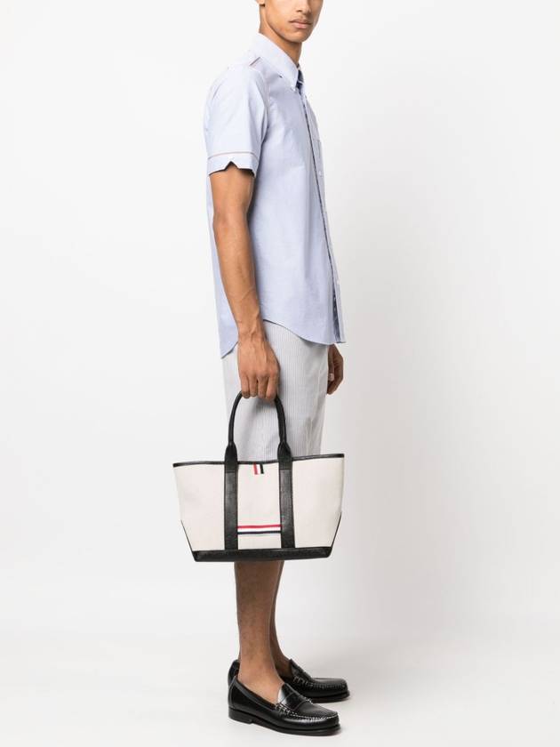 RWB Striped Tote Bag Black Beige - THOM BROWNE - BALAAN 3