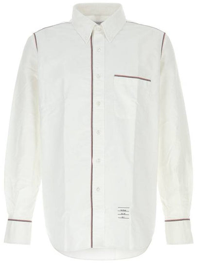 Oxford Grosgrain Framing Long Sleeve Shirt White - THOM BROWNE - BALAAN 2