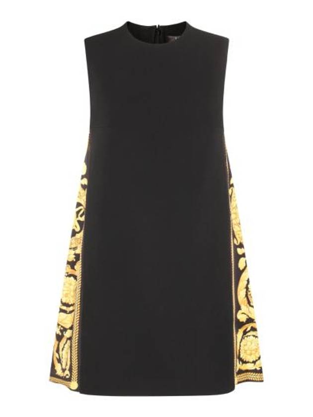 Barocco Panel Shift Short Dress Black - VERSACE - BALAAN 2