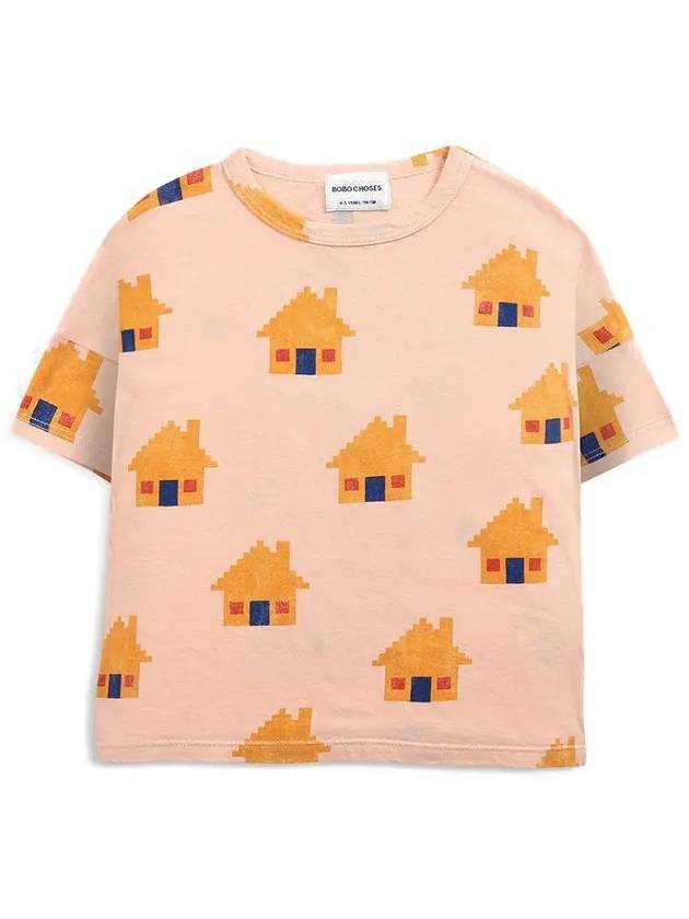 Kids Pixel House Pattern T Shirt 122AC001 200 - BOBO CHOSES - BALAAN 2