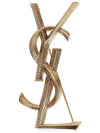Snake Textured Monogram Brooch Gold - SAINT LAURENT - 7