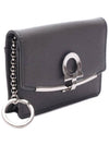 Gancini Calfskin Card Wallet Dark Grey - SALVATORE FERRAGAMO - BALAAN 4