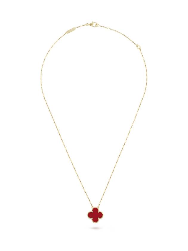 Vintage Alhambra Pendant Necklace Gold Red - VANCLEEFARPELS - BALAAN 4