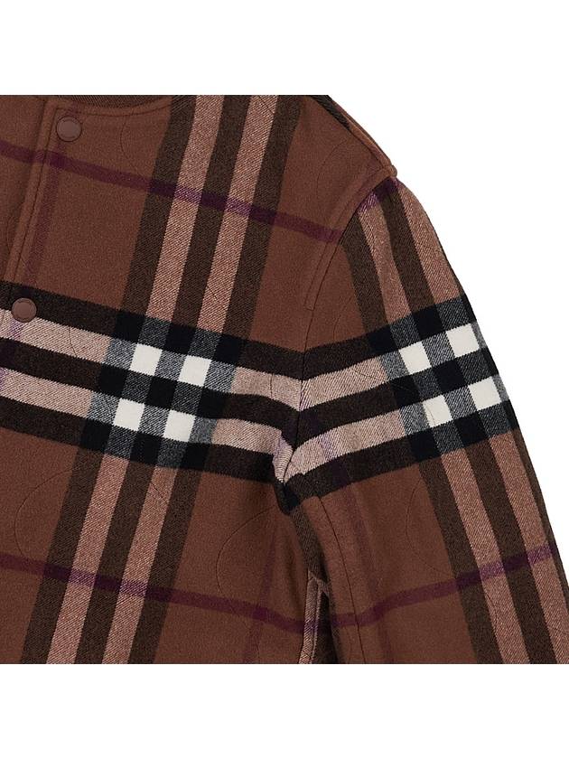 Quilted Check Wool Blend Bomber Jacket Dark Birch Brown - BURBERRY - BALAAN 5